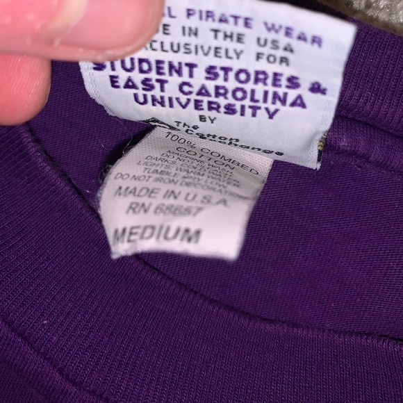 East Carolina University Purple & Yellow Shirt M - Picture 7 of 8